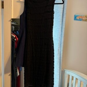 Black lace midi dress summer weight worn once